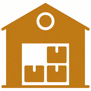 A house icon on a yellow background.